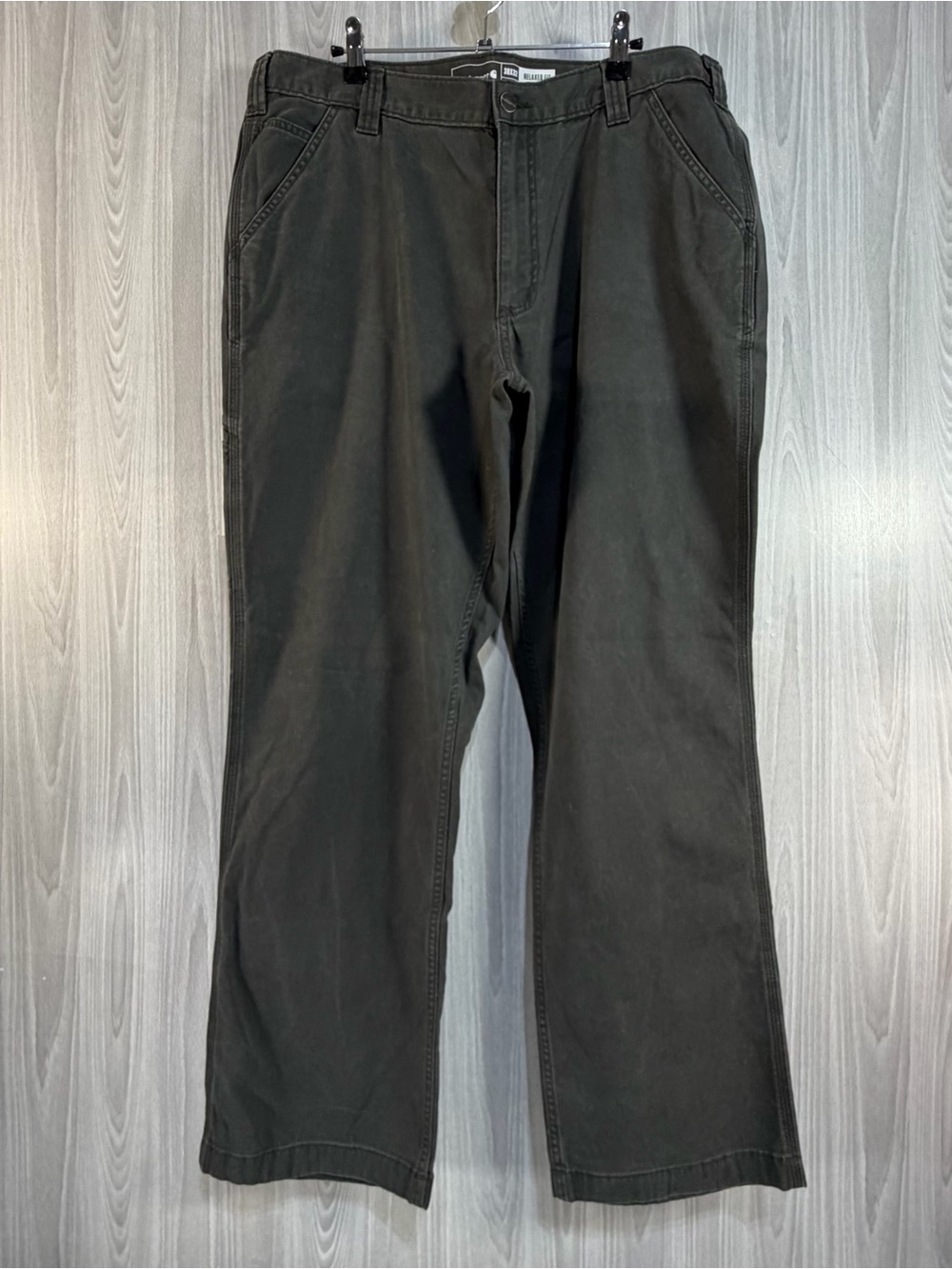 Carhartt Rugged Flex Relaxed‎ Fit Size 38x32 Mens Gray Pants Canvas Work Wear